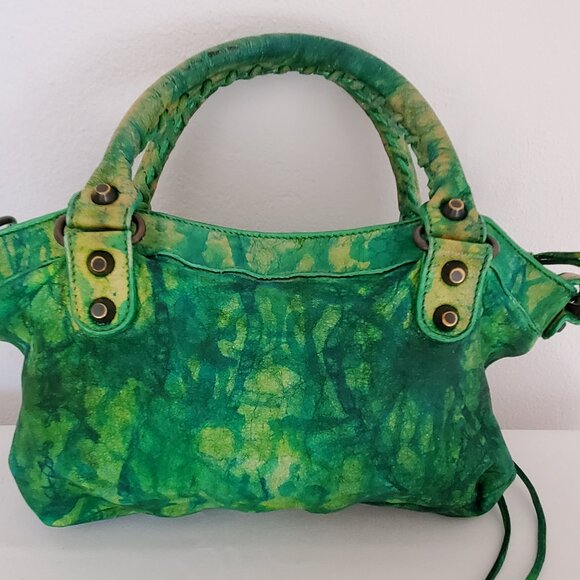 Balenciaga Graffiti Mini City bag first blue green neo yellow crossbody cagole - Picture 3 of 11